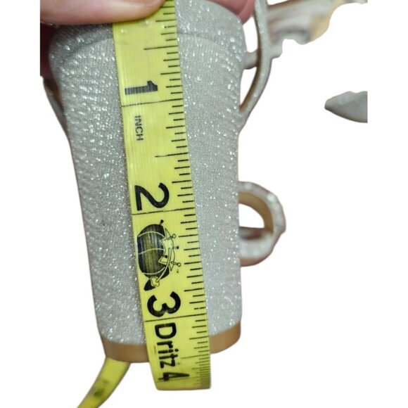 Badgley Mischka Nadine Jewel Block Heel Womens Silver Rhinestone Bridal Shoes - Picture 8 of 11